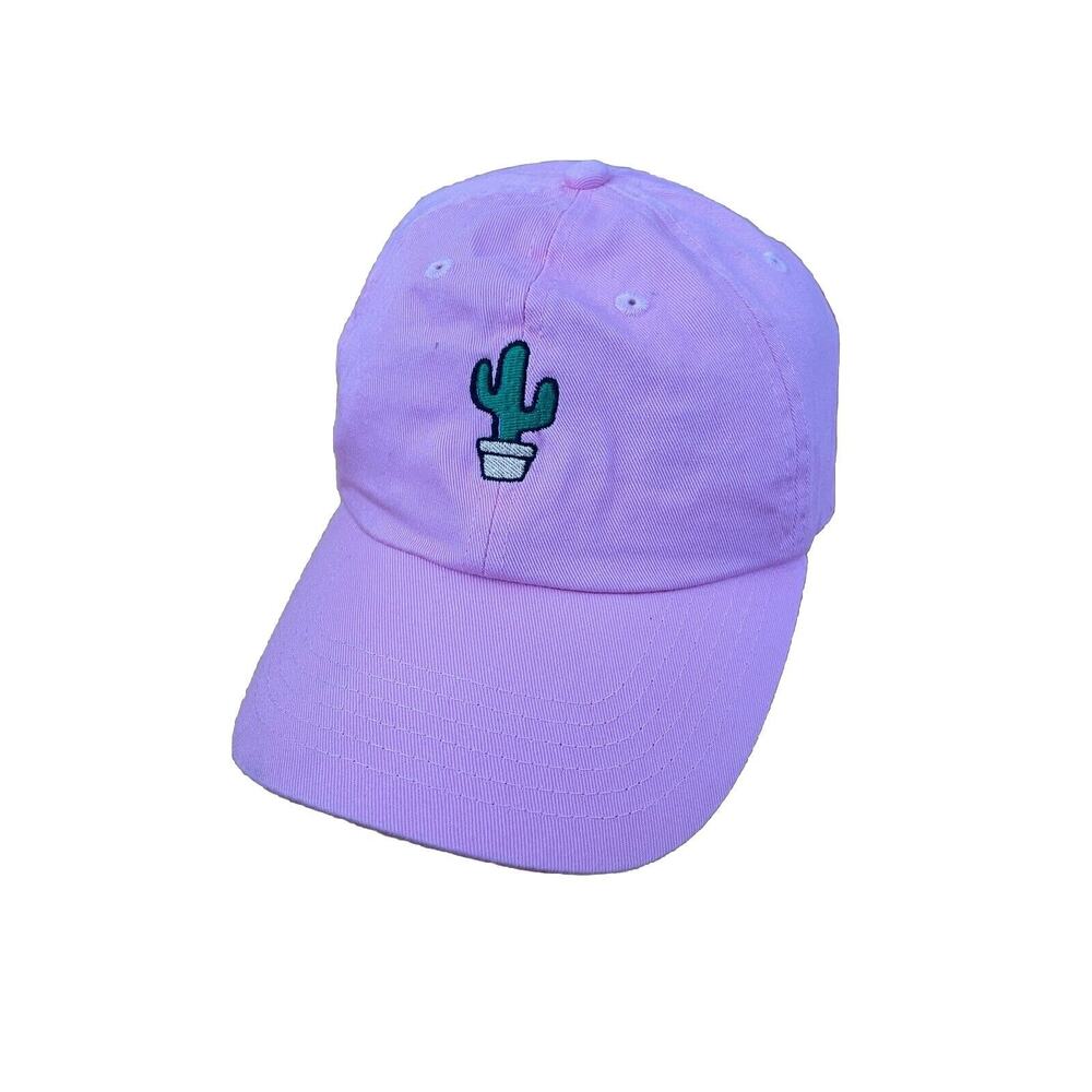 Pink Cactus Baseball Cap Embroidered Cotton Adjustable Dad Hat